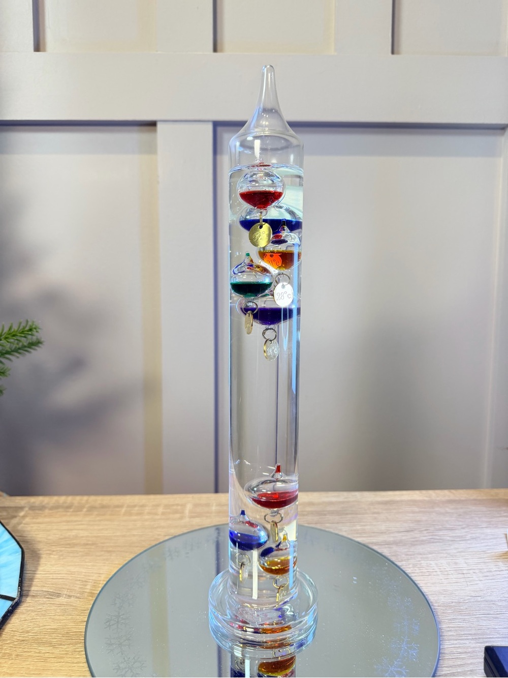 Galileo Thermometer - Floating Glass Balls Fahrenheit Temperature Indicator 14.5